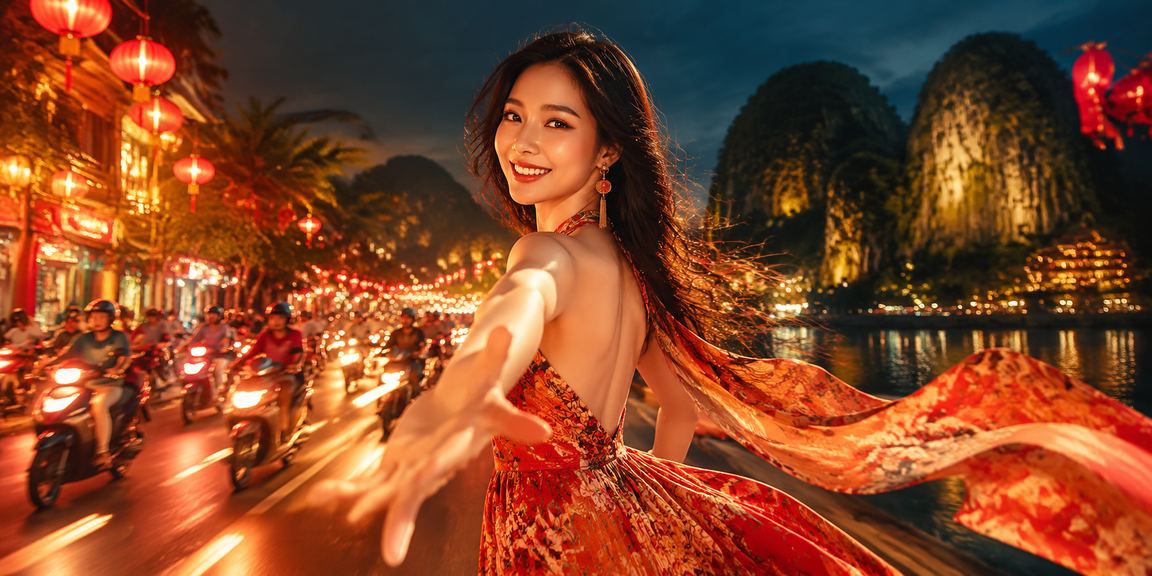 Ánh đèn neon sống động tại Ninh Bình – không khí giải trí trực tuyến về đêm trên nền tảng b460m